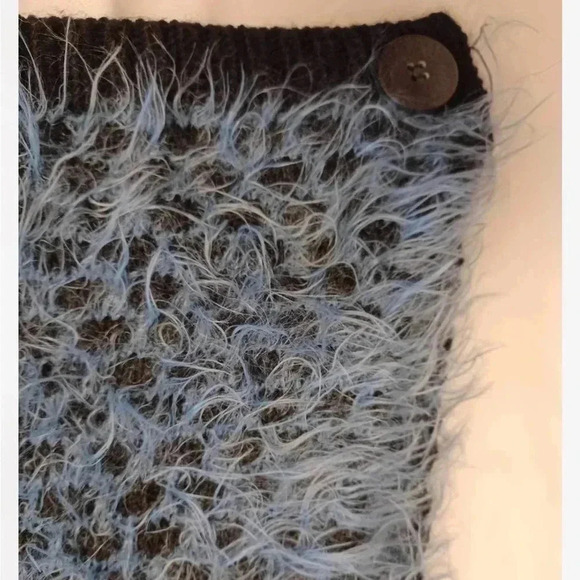 Iperico  One Size Cowl Neck Blue & Black Poncho - Picture 9 of 10